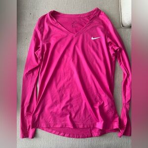 Nike Dri-Fit Women's Vivid Pink Long Sleeve Tee